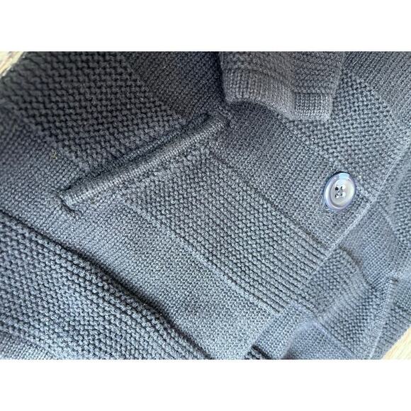 Girls 4T Hooded Button Down Cardigan Sweater, Navy, Tunic Length, Pockets - Picture 2 of 6